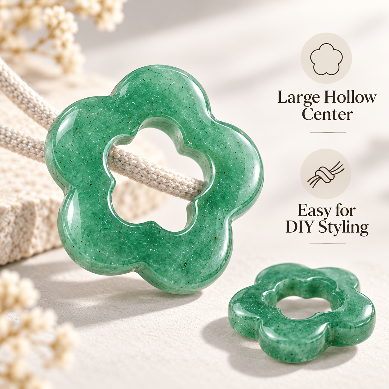 30Mm Hollow Flower Charm Pendant for Jewellery Making